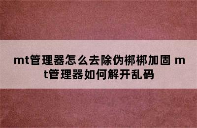 mt管理器怎么去除伪梆梆加固 mt管理器如何解开乱码